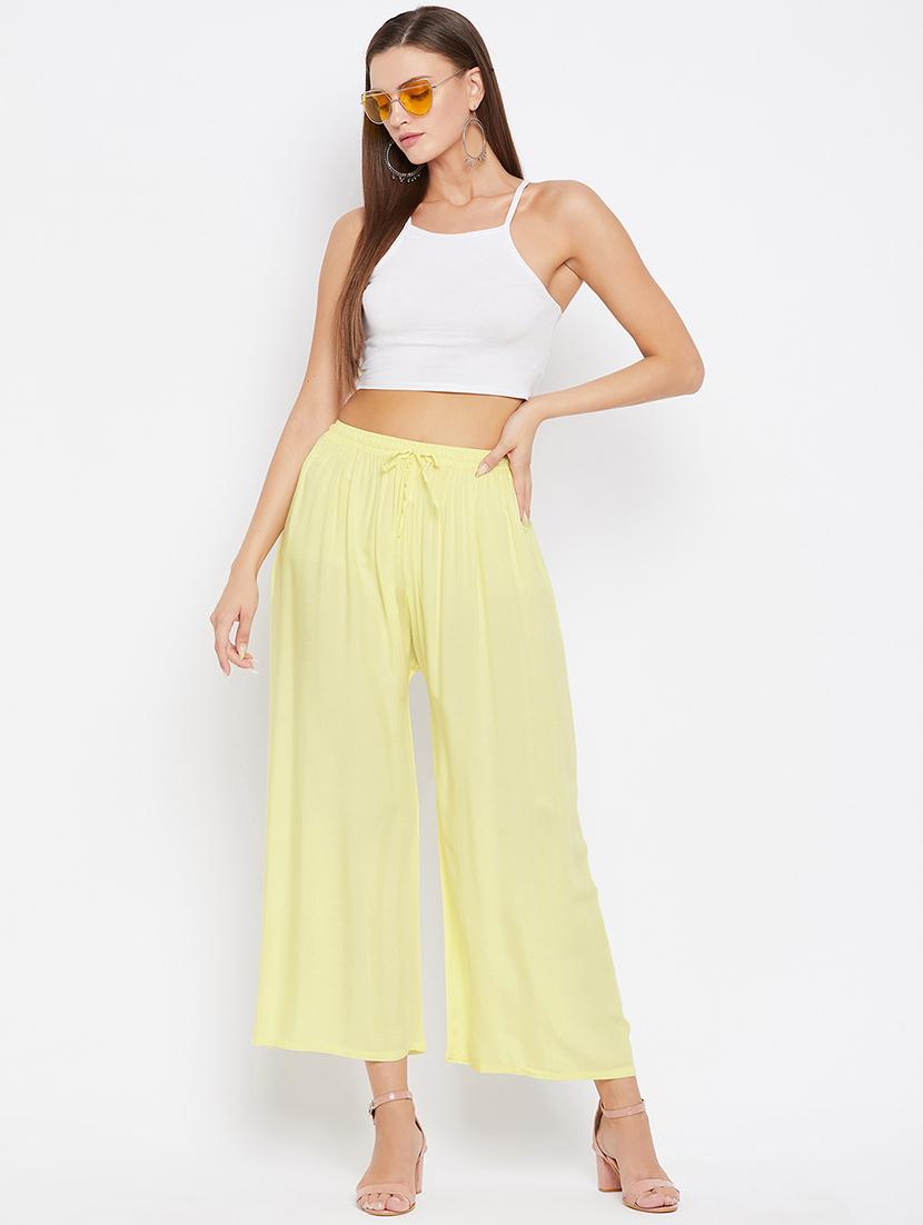 yellow solid palazzo - 17980655 - Zoom Image - 4