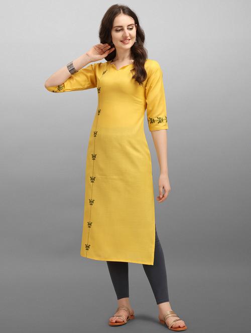 embroidered straight kurta - 17980730 - Standard Image - 1