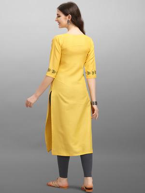 embroidered straight kurta - 17980730 - Standard Image - 3