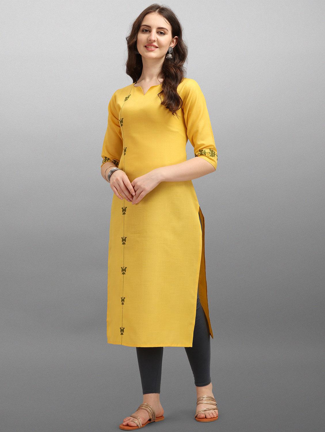 embroidered straight kurta - 17980730 - Zoom Image - 2