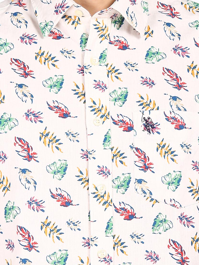 off white printed linen casual shirt - 17982019 - Zoom Image - 5