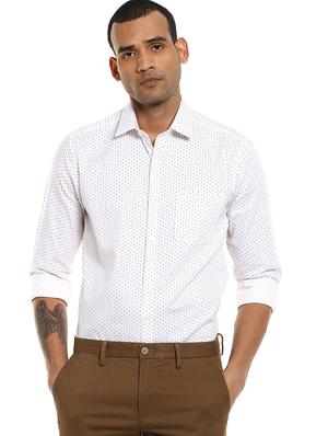 white printed formal shirt - 17982237 - Standard Image - 2