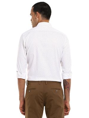white printed formal shirt - 17982237 - Standard Image - 3