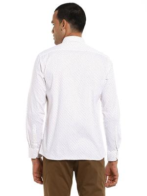 white printed formal shirt - 17982237 - Standard Image - 4