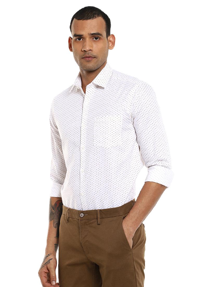 white printed formal shirt - 17982237 - Zoom Image - 1
