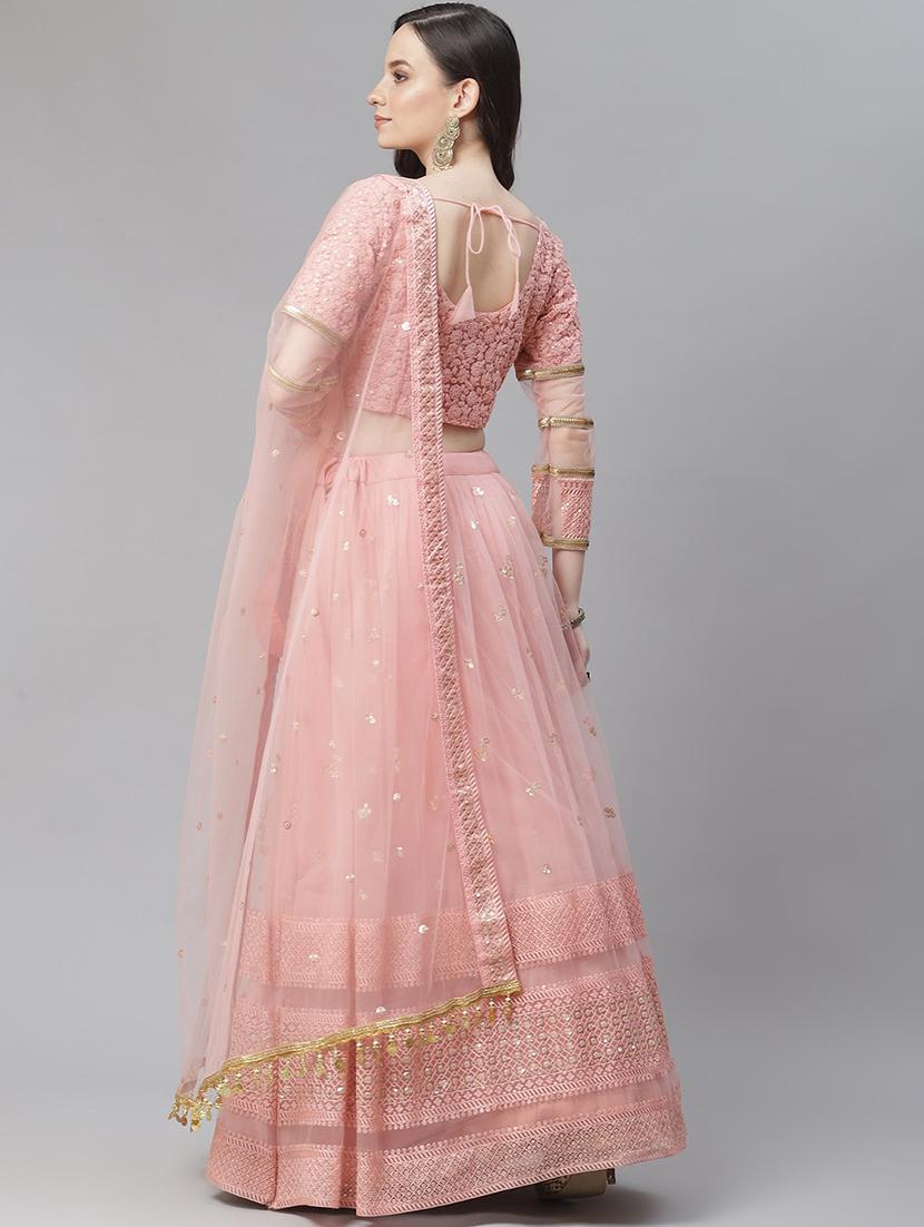pink net aline lehenga - 17982647 - Zoom Image - 4