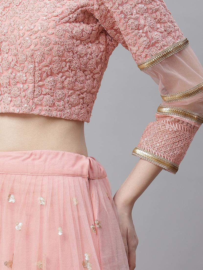 pink net aline lehenga - 17982647 - Zoom Image - 5