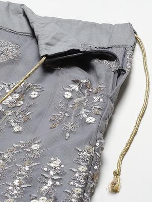grey net aline lehenga - 17982648 - Standard Image - 6