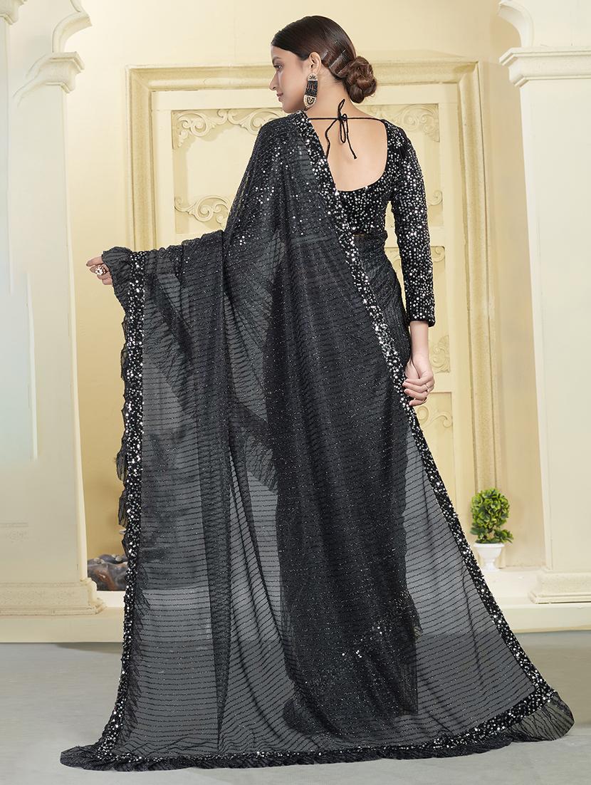 sequined embroidered saree with blouse - 17983023 - Zoom Image - 2