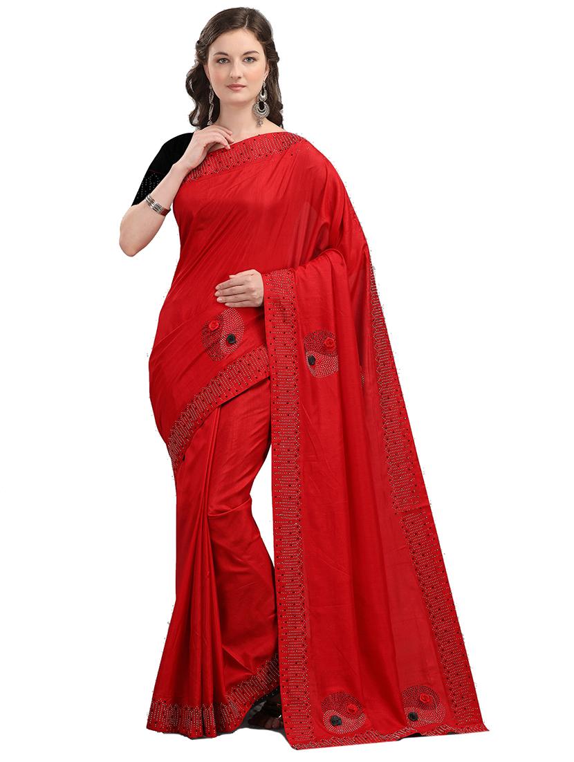 embellished bordered saree with blouse - 17983098 - Zoom Image - 1