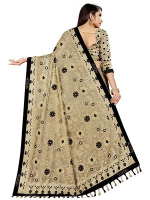 lace detailed embroidered saree with blouse - 17983105 - Standard Image - 2
