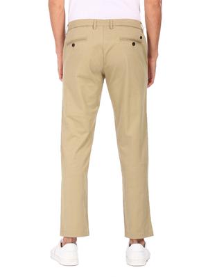 beige solid flat front casual trouser - 17983420 - Standard Image - 4