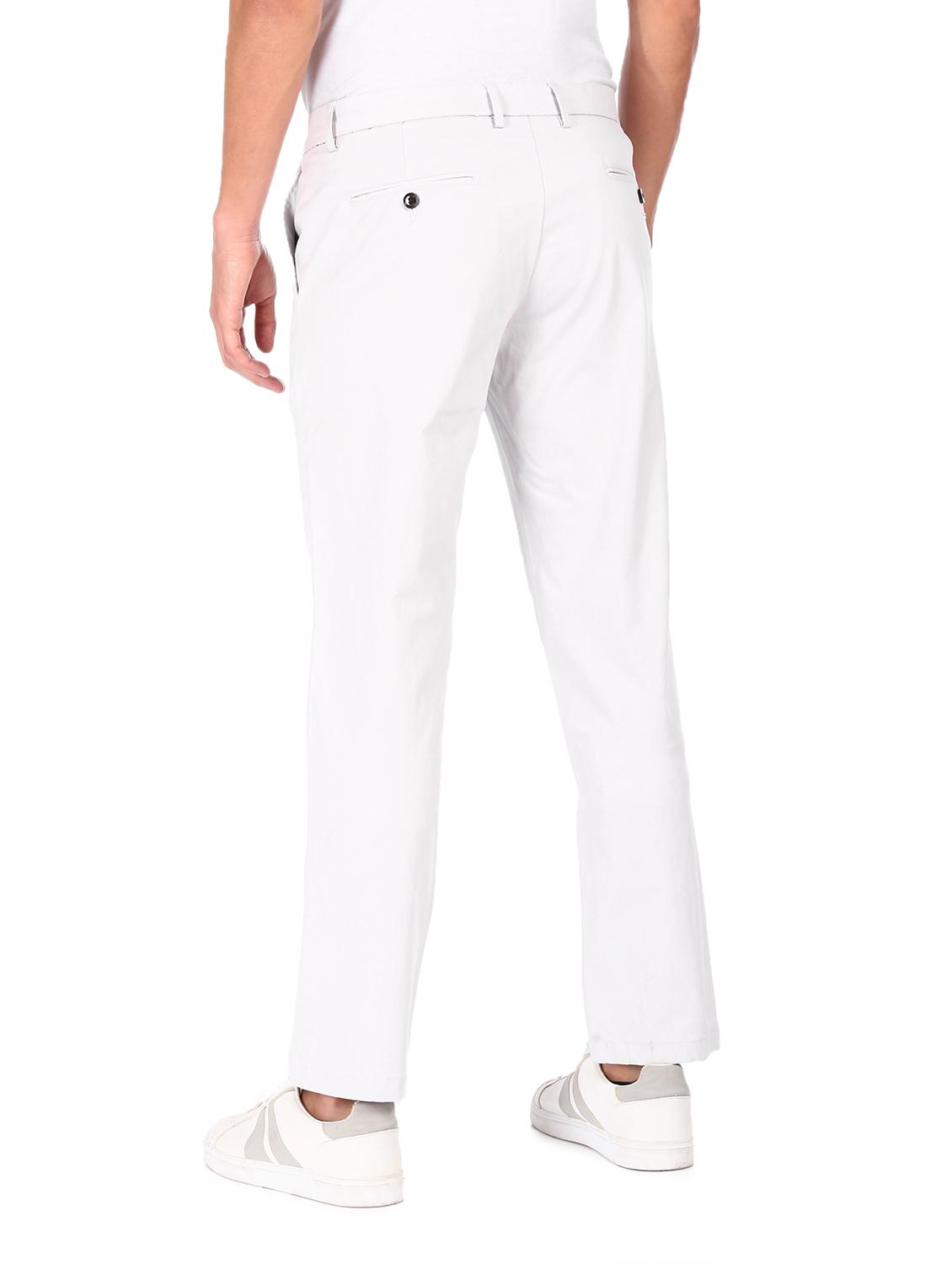 grey solid flat front casual trouser - 17983425 - Zoom Image - 4