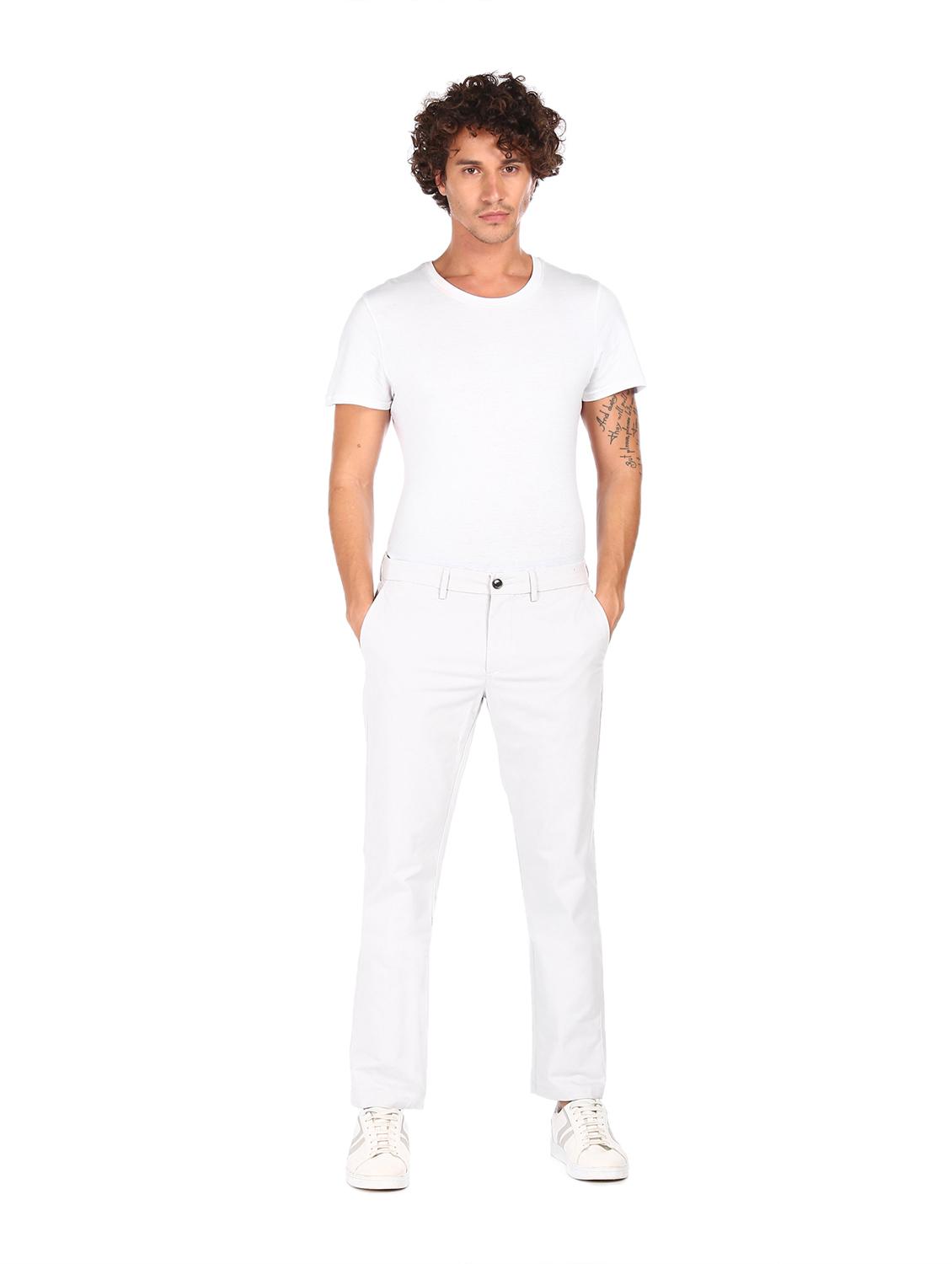 grey solid flat front casual trouser - 17983425 - Zoom Image - 5