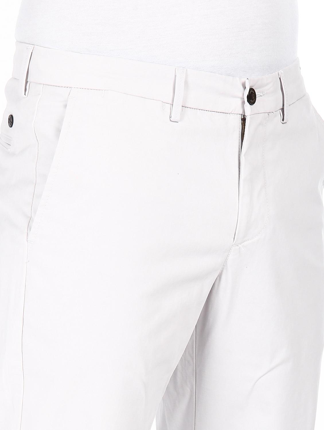 grey solid flat front casual trouser - 17983425 - Zoom Image - 6