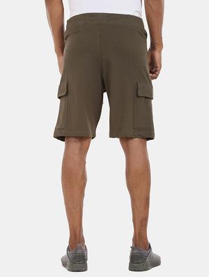 green solid bermuda shorts with drawstring - 17983505 - Standard Image - 3