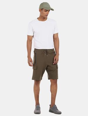 green solid bermuda shorts with drawstring - 17983505 - Standard Image - 4
