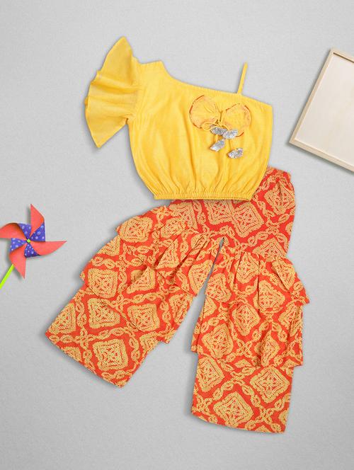 yellow printed regular suit set - 17983614 - Standard Image - 1