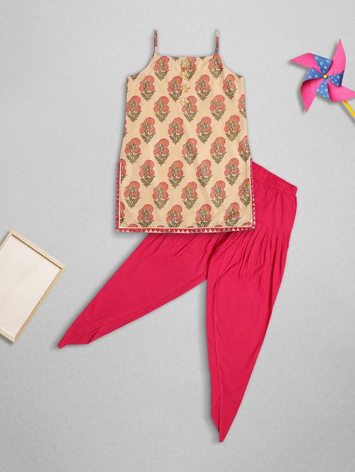 beige printed regular suit set - 17983615 - Standard Image - 1