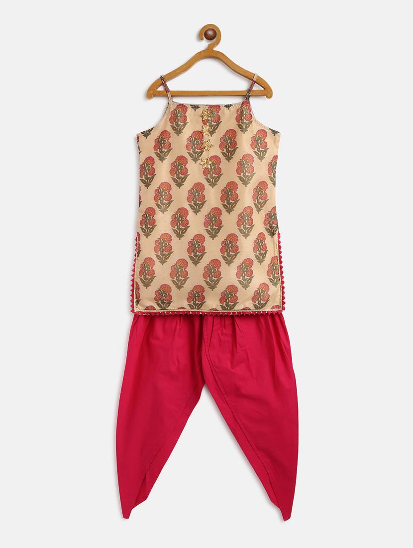 beige printed regular suit set - 17983615 - Zoom Image - 2