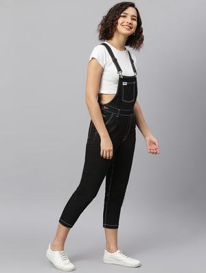 pocket patch solid dungaree jumpsuit - 17984057 - Standard Image - 3