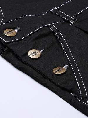pocket patch solid dungaree jumpsuit - 17984057 - Standard Image - 5