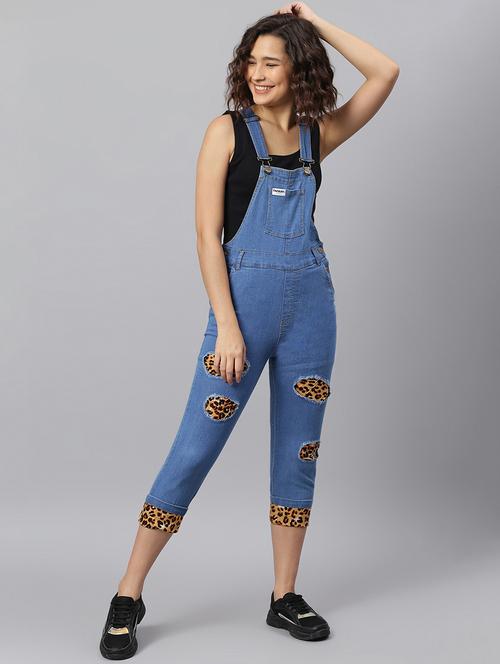 pocket patch solid dungaree jumpsuit - 17984065 - Standard Image - 1