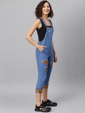 pocket patch solid dungaree jumpsuit - 17984065 - Standard Image - 3