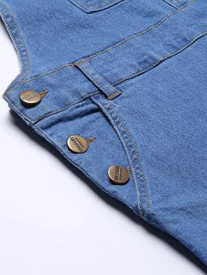 pocket patch solid dungaree jumpsuit - 17984065 - Standard Image - 6