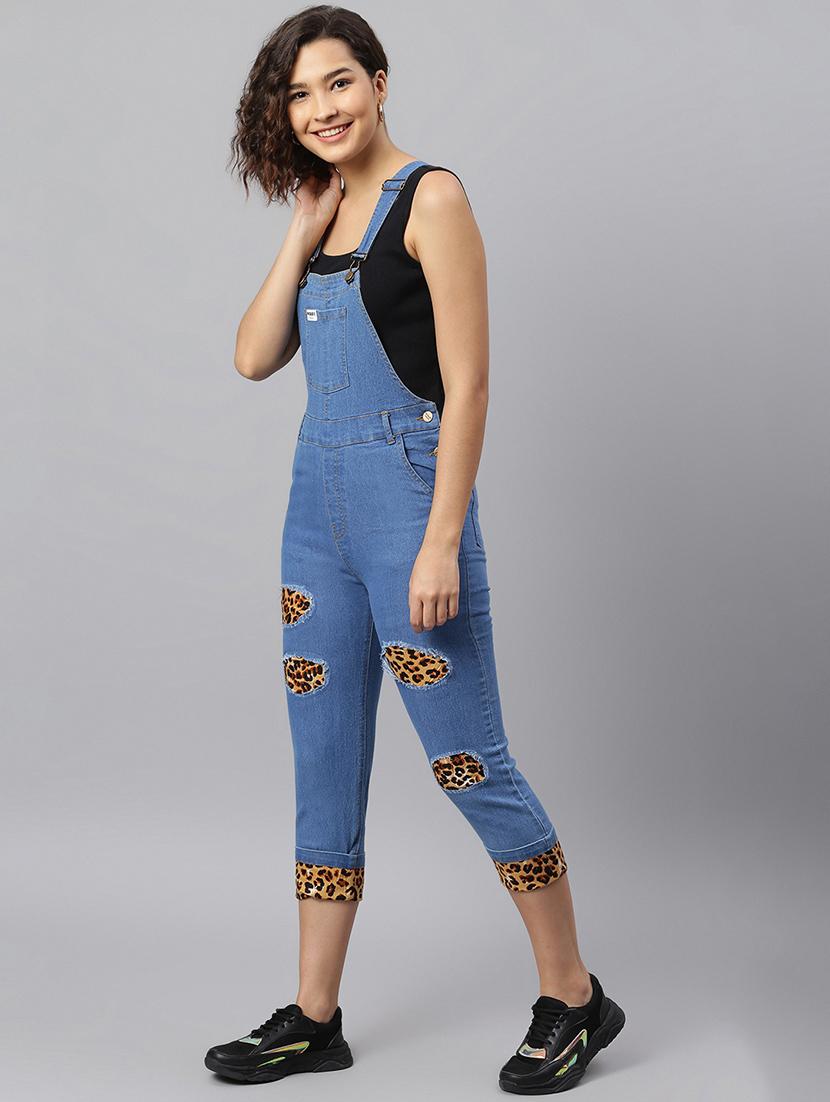 pocket patch solid dungaree jumpsuit - 17984065 - Zoom Image - 2