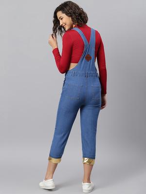 pocket patch solid dungaree jumpsuit - 17984069 - Standard Image - 4