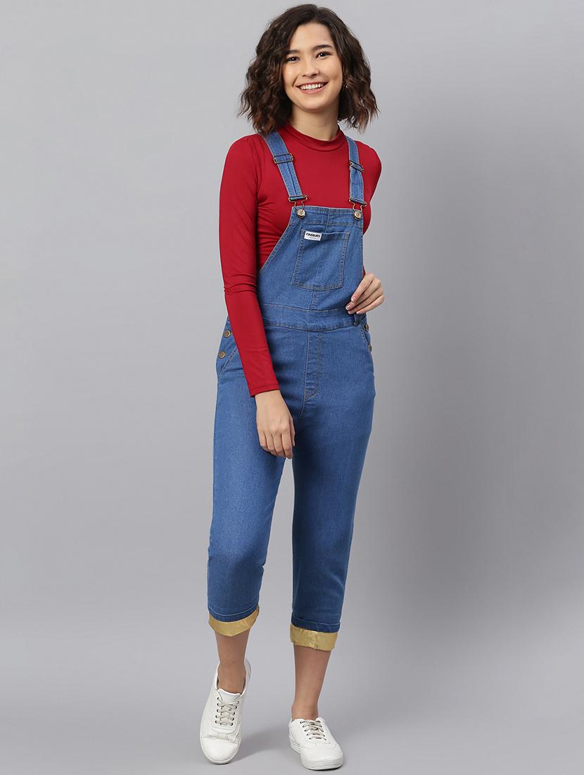 pocket patch solid dungaree jumpsuit - 17984069 - Zoom Image - 1
