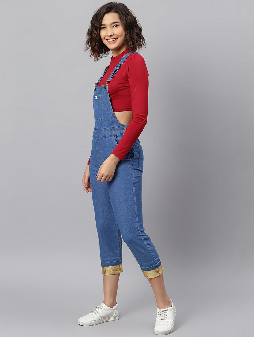 pocket patch solid dungaree jumpsuit - 17984069 - Zoom Image - 2