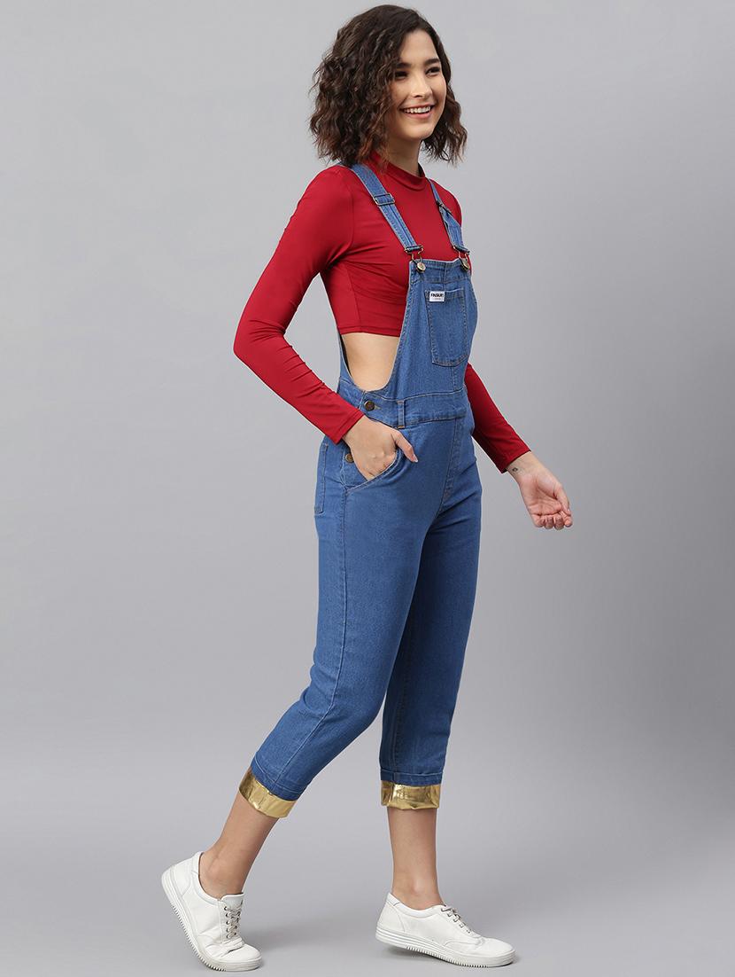 pocket patch solid dungaree jumpsuit - 17984069 - Zoom Image - 3