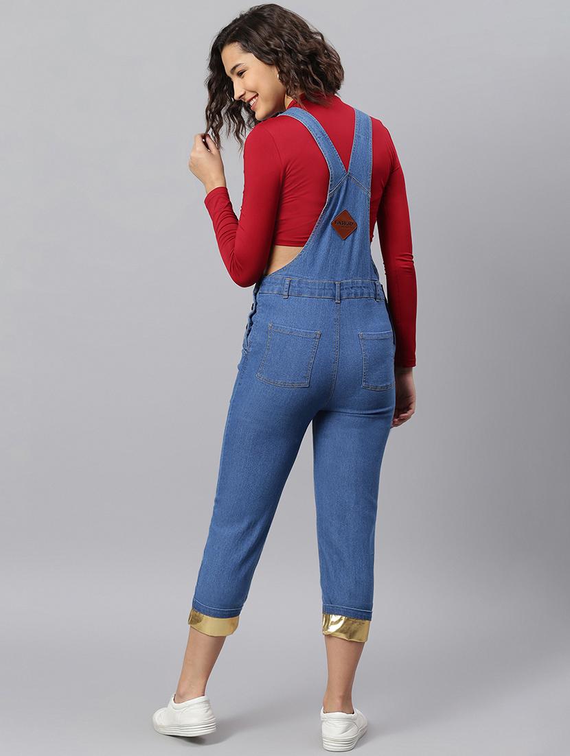 pocket patch solid dungaree jumpsuit - 17984069 - Zoom Image - 4