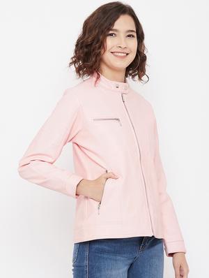 mandarin neck bomber/biker jacket - 17984121 - Standard Image - 3