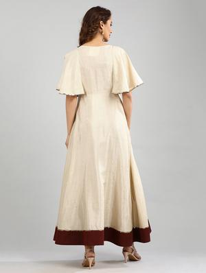 beige printed a-line kurta - 17984928 - Standard Image - 5
