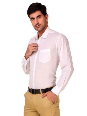 white solid casual shirt - 17985529 - Standard Image - 2