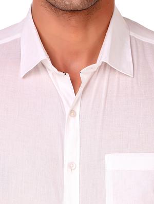 white solid casual shirt - 17985529 - Standard Image - 6