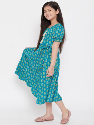 blue printed frock - 17985815 - Standard Image - 2