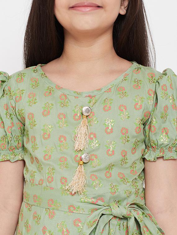 green printed frock - 17985816 - Zoom Image - 4