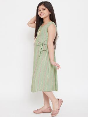 green printed frock - 17985821 - Standard Image - 2