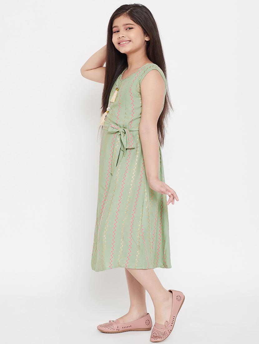 green printed frock - 17985821 - Zoom Image - 2