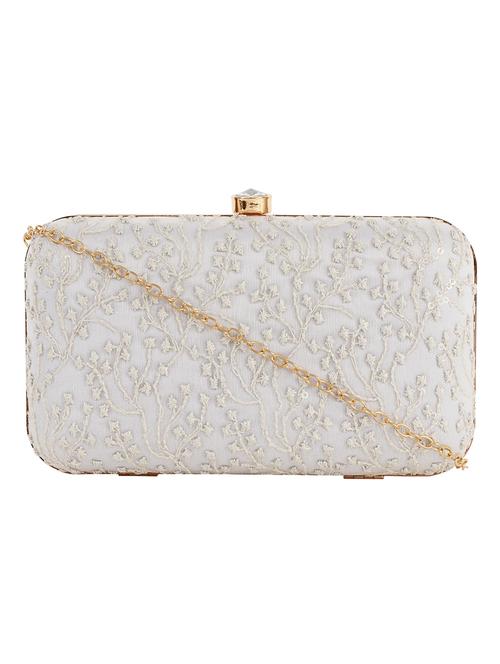 white cotton box clutch - 17986606 - Standard Image - 1