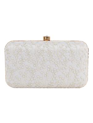 white cotton box clutch - 17986606 - Standard Image - 2