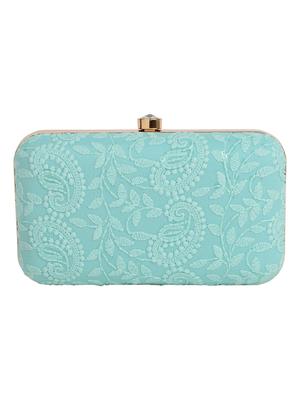 blue cotton box clutch - 17986610 - Standard Image - 2