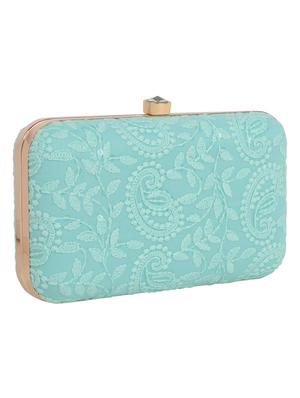 blue cotton box clutch - 17986610 - Standard Image - 5