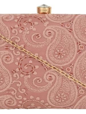pink cotton box clutch - 17986612 - Standard Image - 4