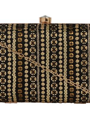 black cotton box clutch - 17986613 - Standard Image - 4