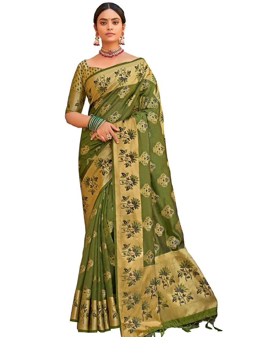 self design woven saree with blouse - 17986838 - Zoom Image - 1